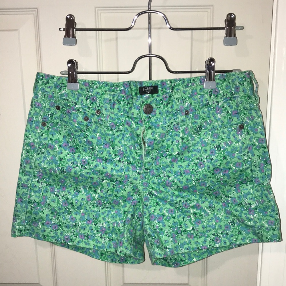 Floral denim jcrew shorts